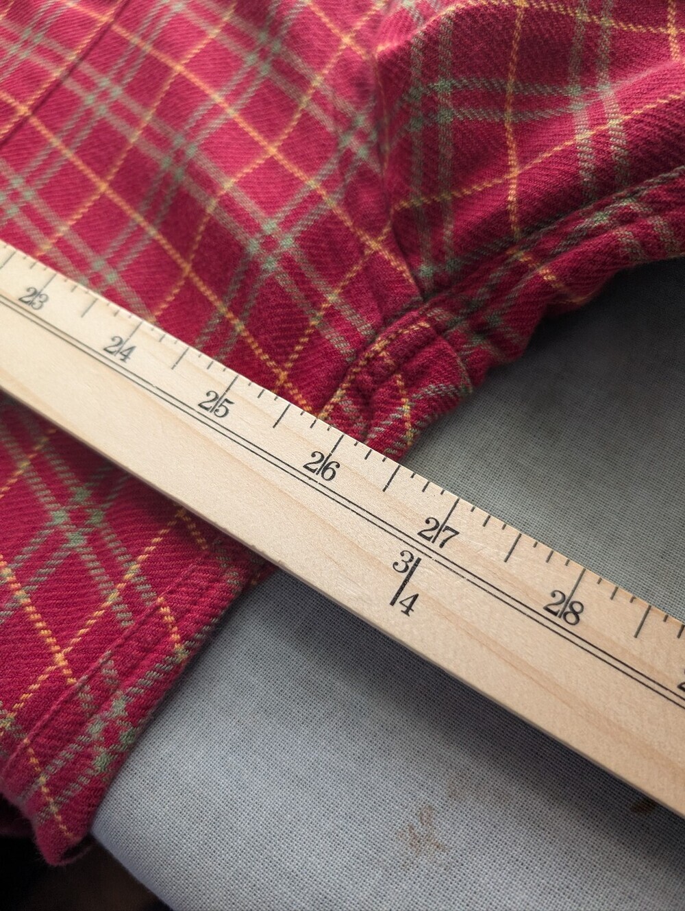 Faconnable Red and Yellow Plaid Button-Down Flannel - Picture 5 of 6